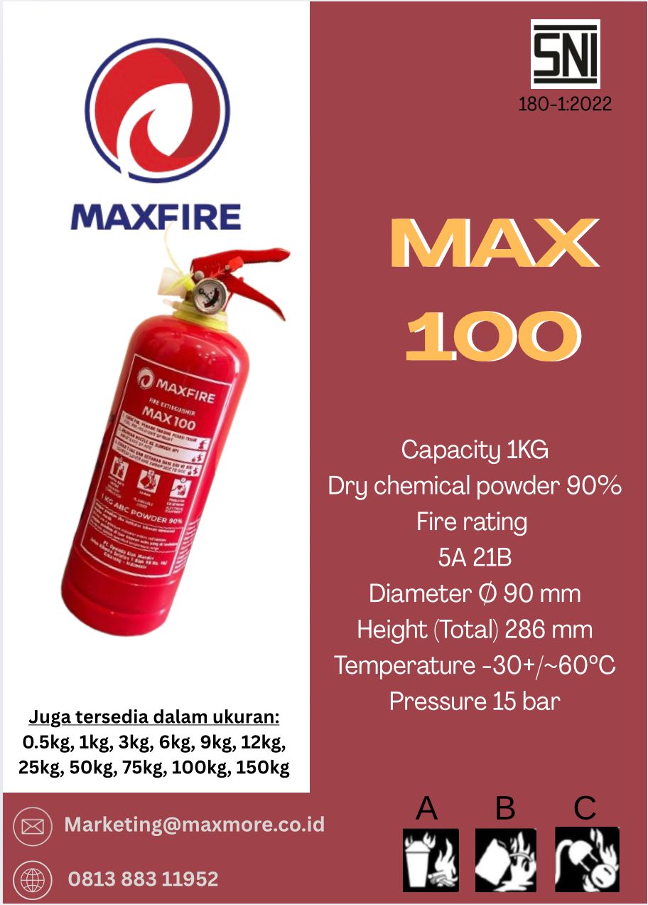 MAXFIRE APAR 1 KG ABC Powder SNI