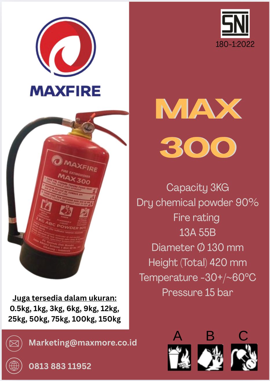 MAXFIRE APAR 3 KG ABC Powder SNI