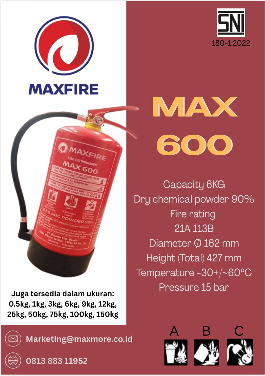 MAXFIRE APAR 3 KG ABC Powder SNI