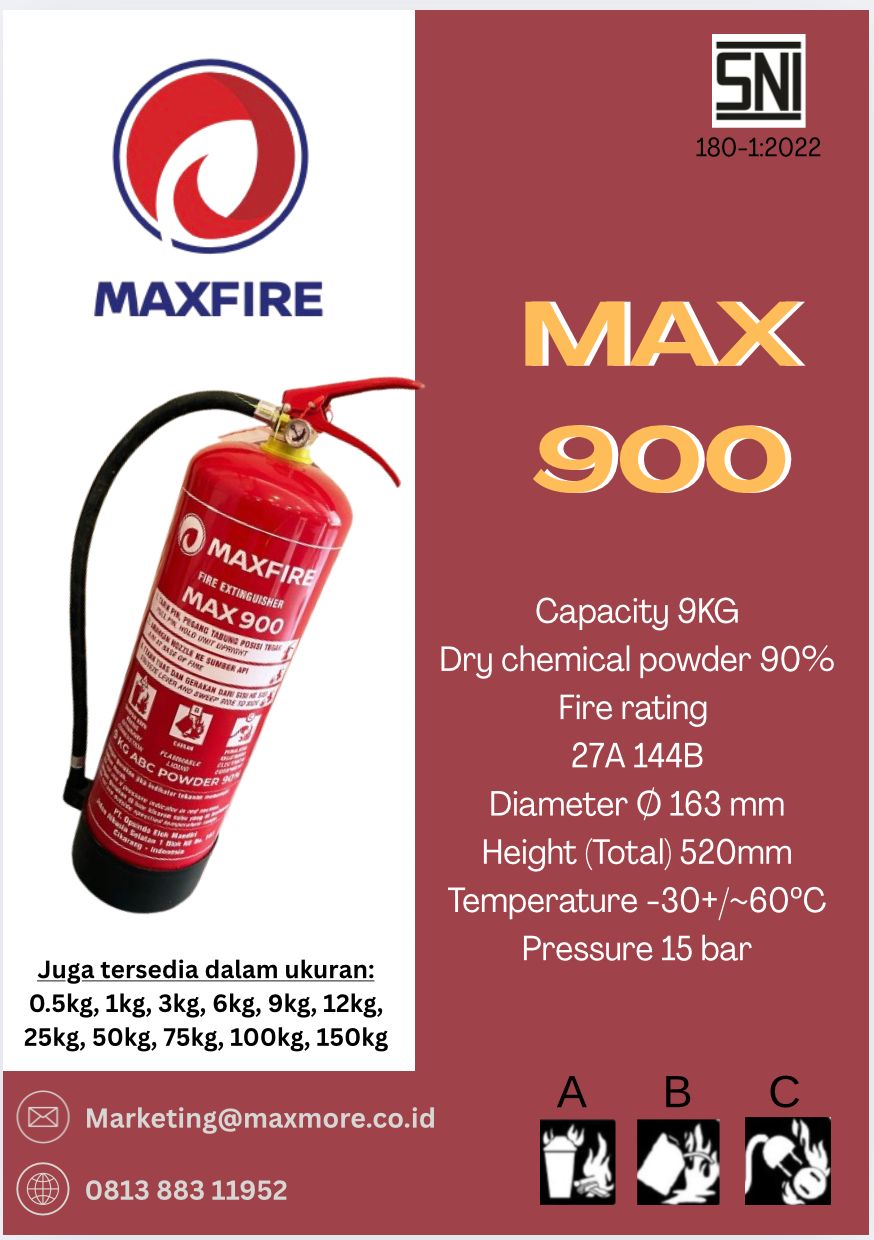 MAXFIRE APAR 9 KG ABC Powder SNI